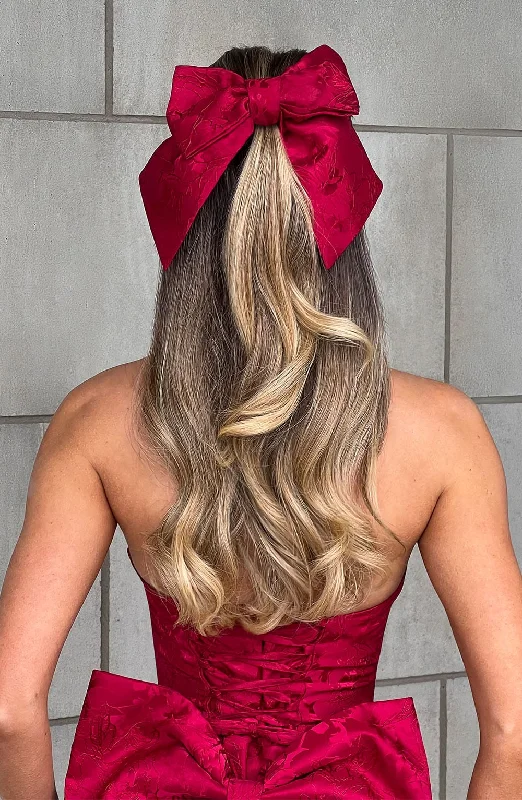 Women's Resort Attire Season Transition Versatile Wear Clearance Elsa Bow - Red