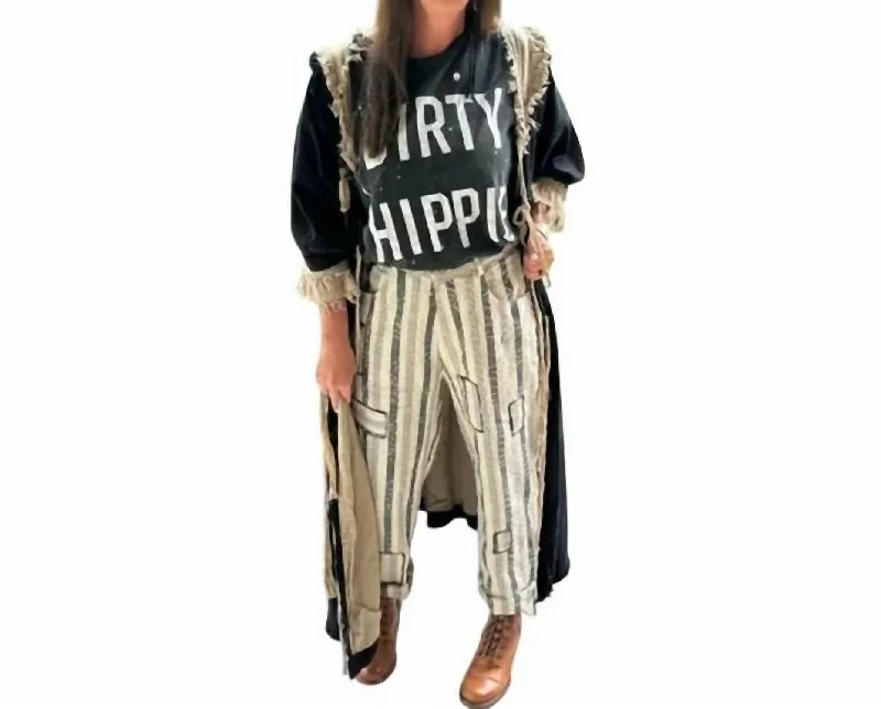 Women's Professional Clothes Disco - Inspired Retro Dance Look Traveling On Pants In Black Stripe Women's Professional Clothes Disco - Inspired Retro Dance Look Traveling On Pants In Black Stripe