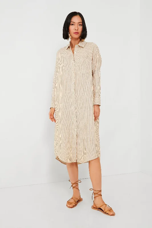 Women's Chic Outerwear Attire Urban Sophistication Golden Sun Stripe Linen Laguna Maxi Dress Women's Chic Outerwear Attire Urban Sophistication Golden Sun Stripe Linen Laguna Maxi Dress