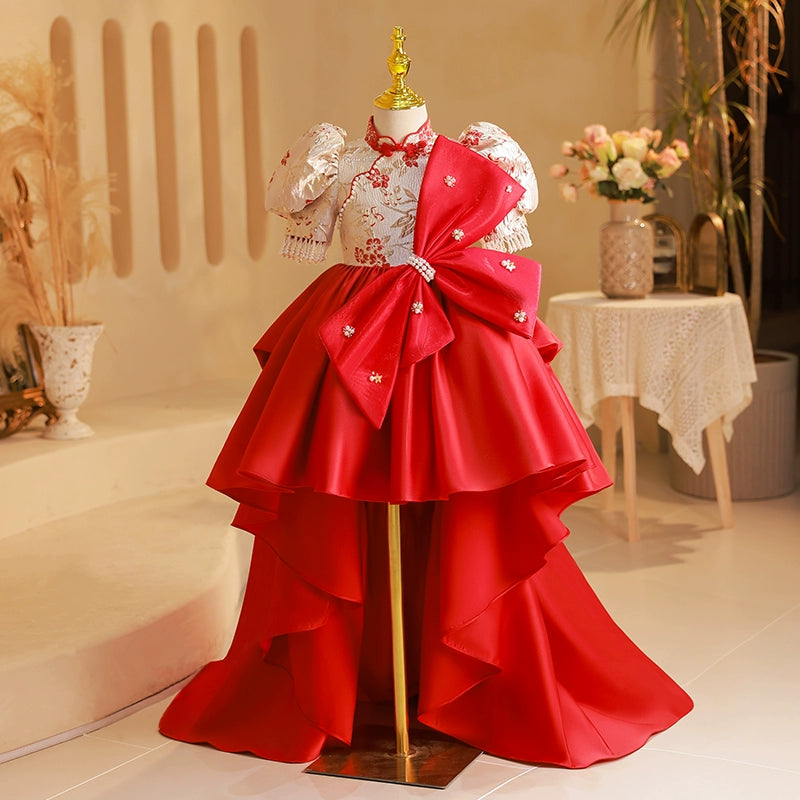 Vintage-Inspired Garments Cool Prices Luxury Baby Girl Big Bow Formal Dresses  Toddler Birthday Party Ball Gown