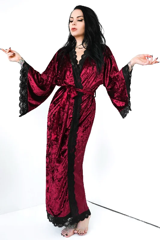 Style Without Limits Bathory Dressing Robe - Velvet Deep Red