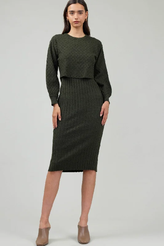 Women's Night-Out Clothes Alluring Design SWEATER MIDI DRESS
