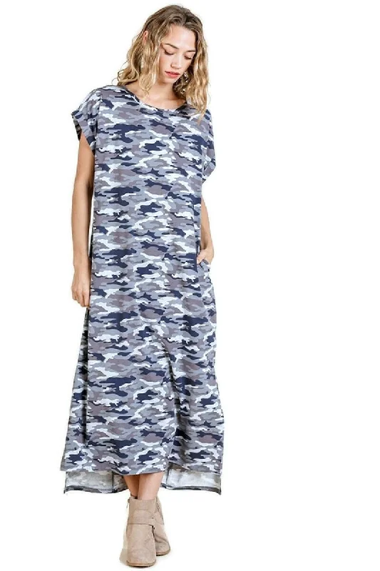 Modern Women's Outfit Additional Time-Limited Offers Camo Maxi Dress, Grey
