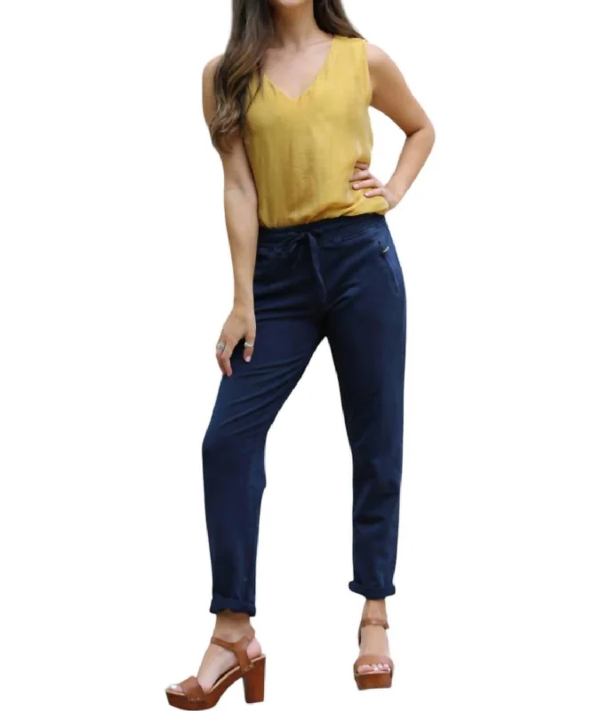Women's Work Outfit Summer Essentials French Terry Jogger Pants In Navy