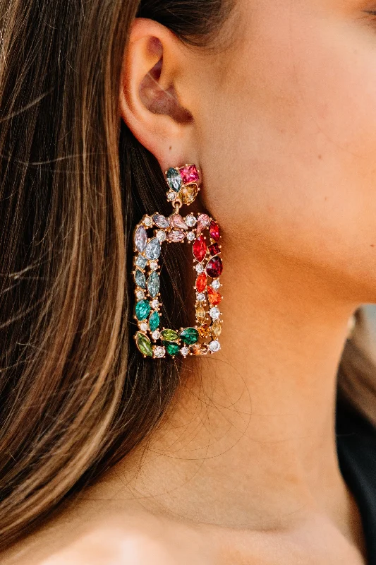 Women's Everyday Attire Limited Time Offers All Is Possible Multicolored Rhinestone Earrings