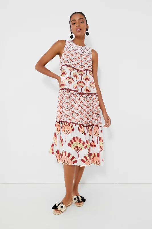 Women's Stylish Casual Garments Browse Our Top Products Multi Aba Tiered Midi Dress