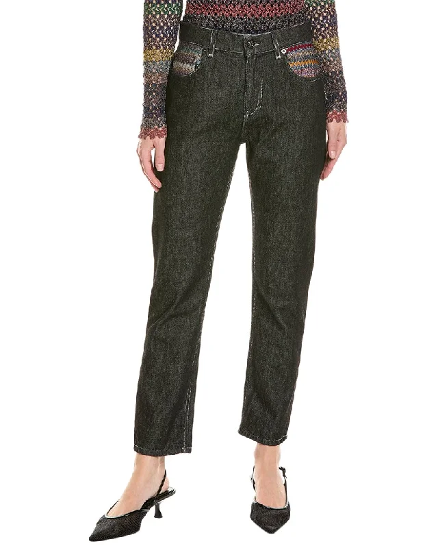 Women's Clothes And Apparel Sophisticated Style Missoni Black Straight Jean