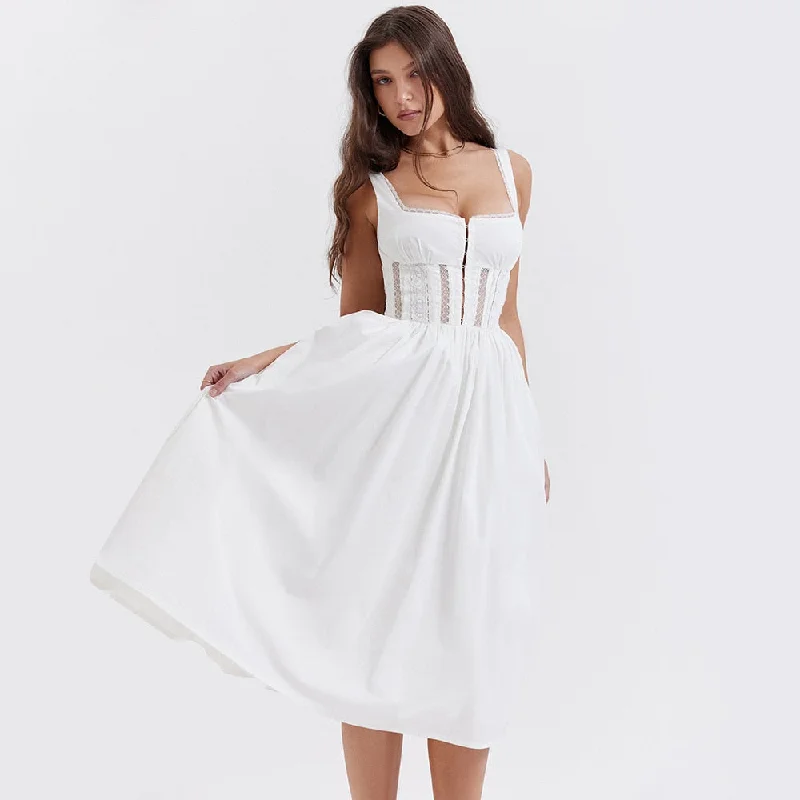 Women's Casual Wear Clothing Big Savings On Rustic Countryside Styles In the Clouds Corset Bustier Midi Dress