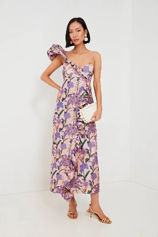 Women's Outerwear Garments Graceful Drape Blush Iris Penelope Maxi Dress