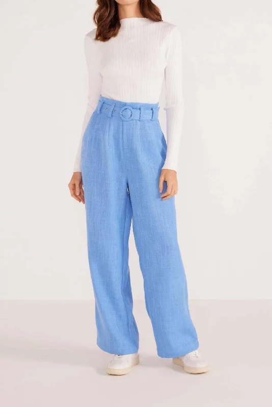 Comfortable Women's Clothes Feminine Charm Lucy High Waisted Pant In Blue