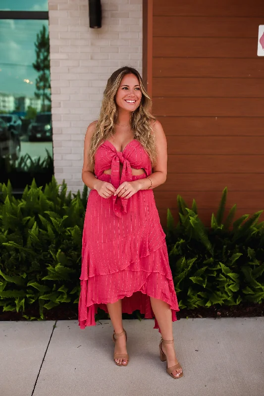Elegant Designs At Reduced Prices Cutout Tiered Sweetheart Neck Cami Dress