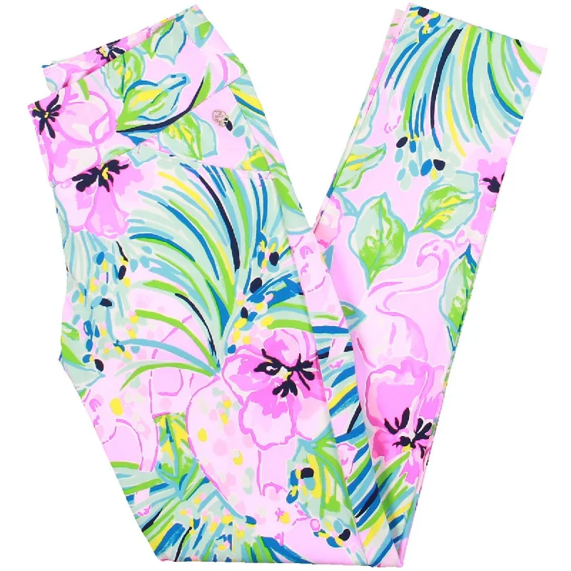 Women's Holiday Apparel Daily Essentials Womens Floral Print Pocket Leggings