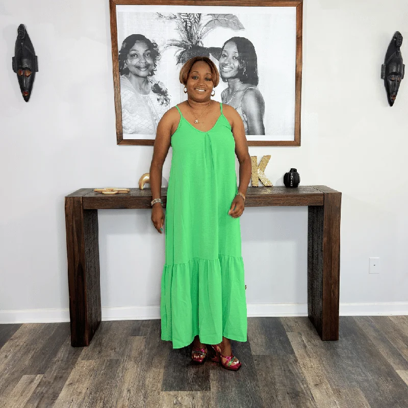Stylish Women's Attire Chic Casual Style 'Lauren' Maxi Dress | Green