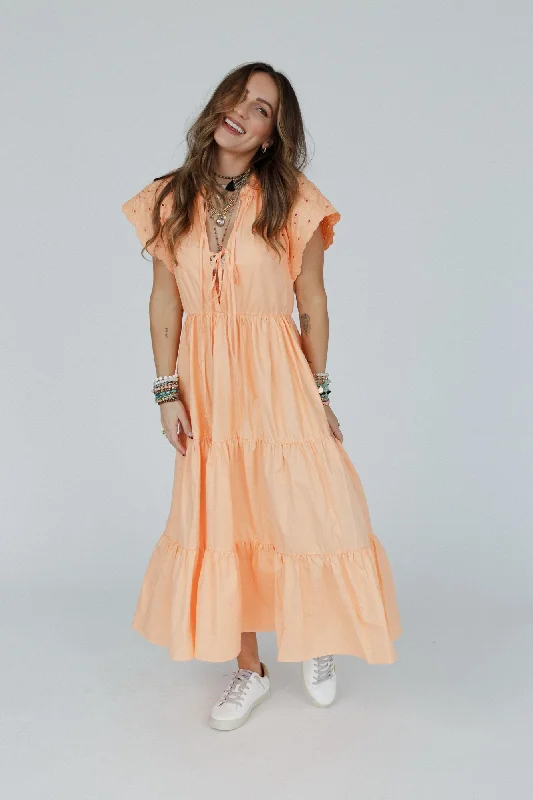 Women's Occasion Wear Clothing End Of Season Sale Citrus Blossom Midi Dress - Orange