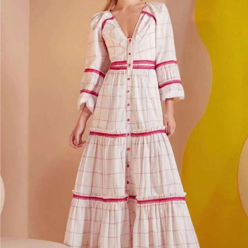 Women's Clothes For Special Occasions Day-To-Night Styles KittenAlarm - Irina Plaid Maxi Dress