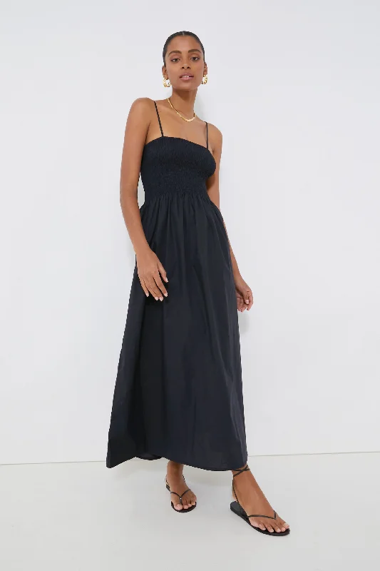Women's Garments Feminine Elegance Black Tergu Maxi Dress