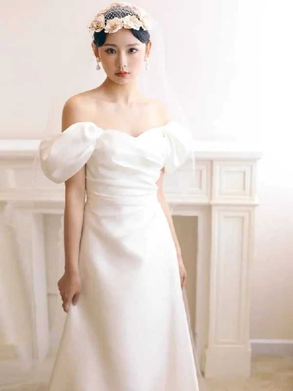 Women's Charming Outfit For Events Shop Sales Simple bridal Dress,Off Shoulder white bridal dress, mermaid wedding Dress