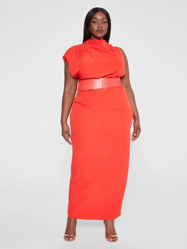 Women's Garments Trendy Attire For Her Sarai Belted Column Maxi Dress - Gabi Fresh x FTF Women's Garments Trendy Attire For Her Sarai Belted Column Maxi Dress - Gabi Fresh x FTF