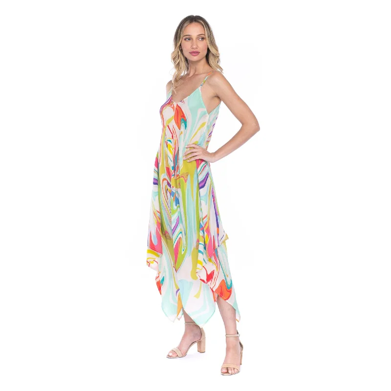 Fashionable Casual Tops Silk Drew Swirl Dress