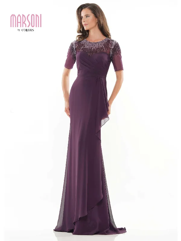 Sustainable Women's Apparel Everyday Glamour Marsoni Mother of the Bride Beaded Long Gown 1161