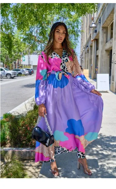 Women's Functional Apparel For Outdoor Activities Fashion Deal Animal Print Maxi Dress