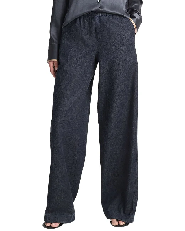 Women's Seasonal Clothes Chic Allure Vince Low-Rise Pull-On Wide Leg Twill Pant