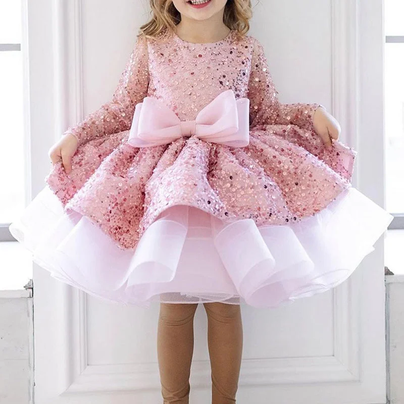 Women's Evening Garments Unbeatable Prices Cute Baby Girl Sequins Beauty Pageant Dress Toddler Birthday Party Ball Gown