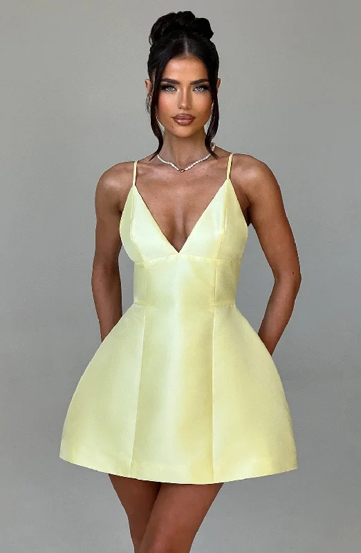Affordable Women's Clothes Fashion Sale Nicole Mini Dress - Lemon
