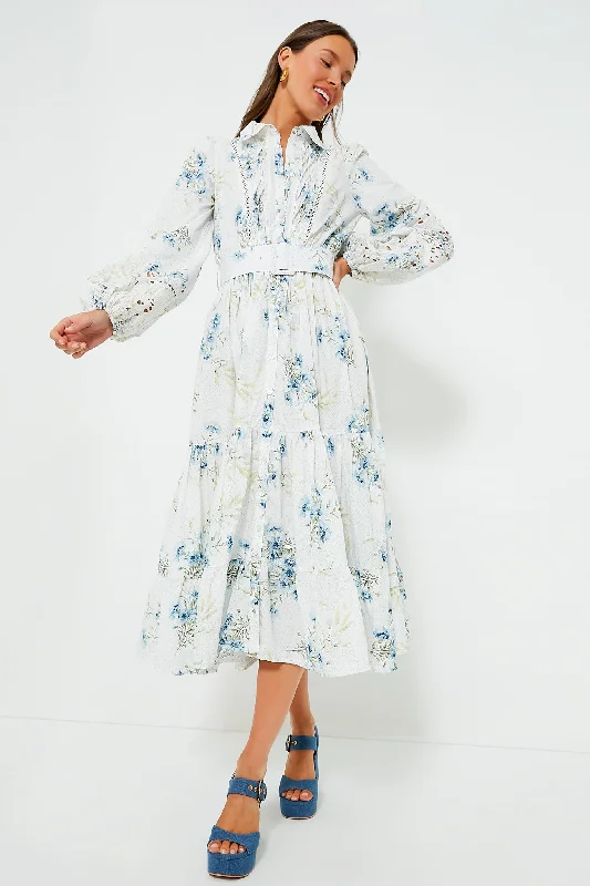 Fashionable Women's Clothing Hurry Before It's Gone Blue Field Poplin Maxi Dress