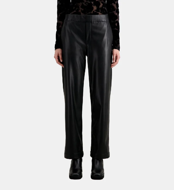 Women's Clothing Sets Everyday Glamour Leather Effect Trousers