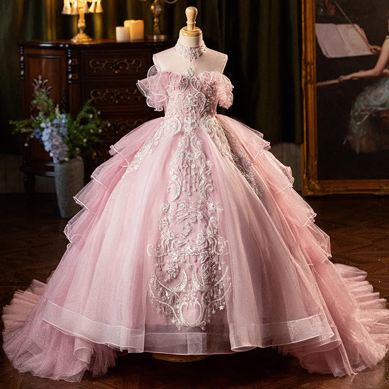 Stylish Women's Outerwear Apparel Essentials On Sale Baby Girl Puffy Ball Gown Toddler Pageant Princess Dress  Birthday Party Sequin Dress