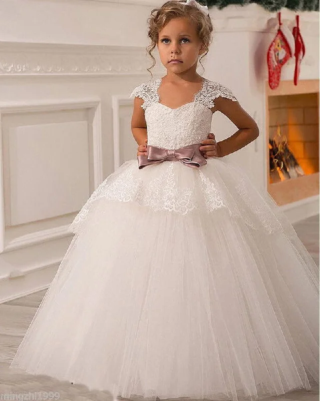 Stylish Women's Garments For Holidays You'Ll Love Us Because Cute Lace Flower Girls Dresses for Weddings,Ball Gown Little Girls Formal Wear FG0721