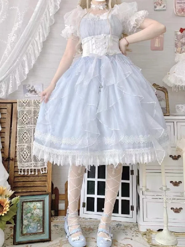 Women's Evening Outfit Light Blue Fairy Princess Dress