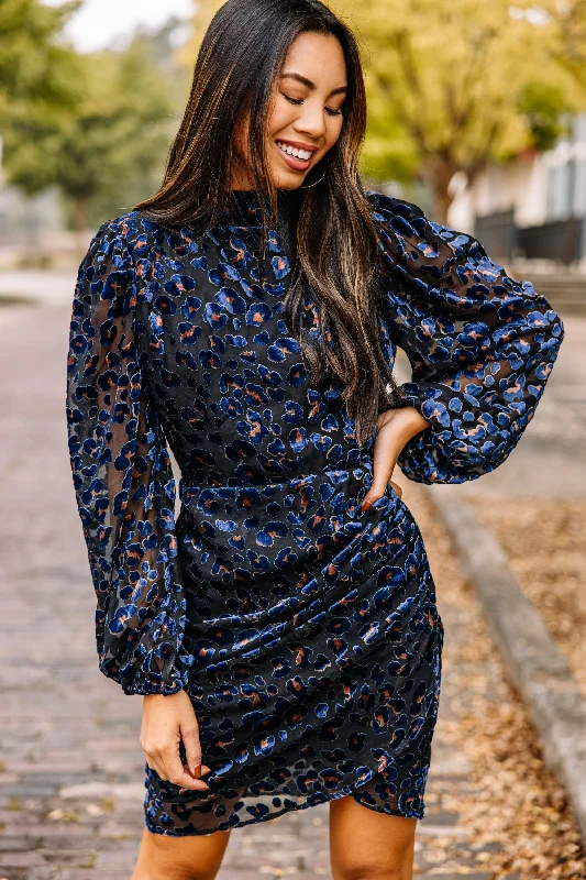 Timeless Women's Outfit Limited Time All Up To You Blue Leopard Dress