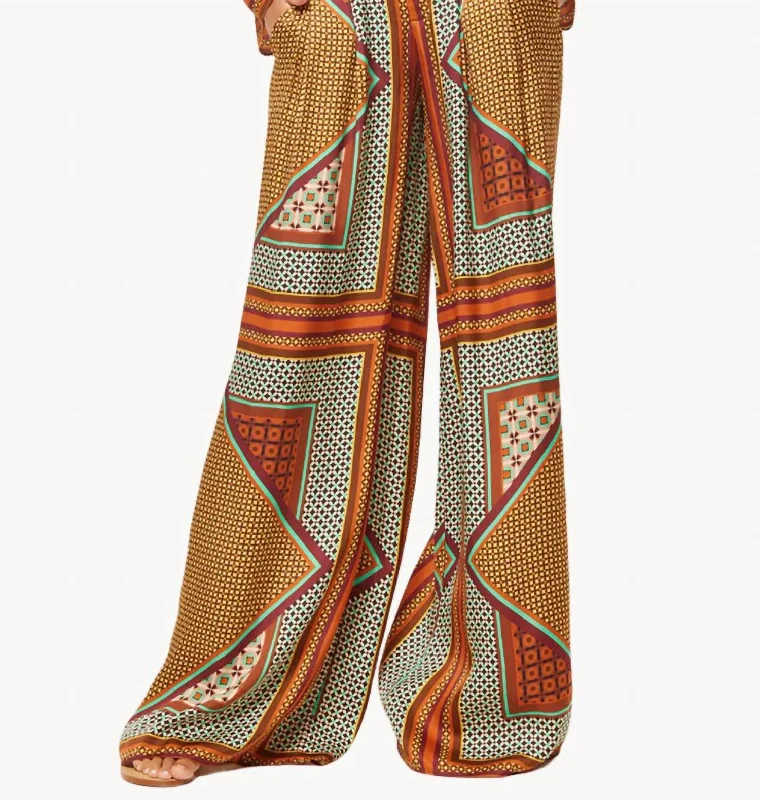 Timeless Women's Clothes Casual Weekend Relaxed Style Lemor Wide Leg Pants In Positano Scarf Timeless Women's Clothes Casual Weekend Relaxed Style Lemor Wide Leg Pants In Positano Scarf