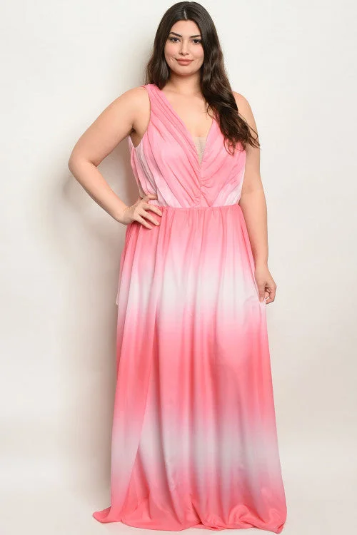 Affordable Luxury Women's Apparel Father's Day Deals Pink Tie Dye Plus Size Maxi Dress Affordable Luxury Women's Apparel Father's Day Deals Pink Tie Dye Plus Size Maxi Dress