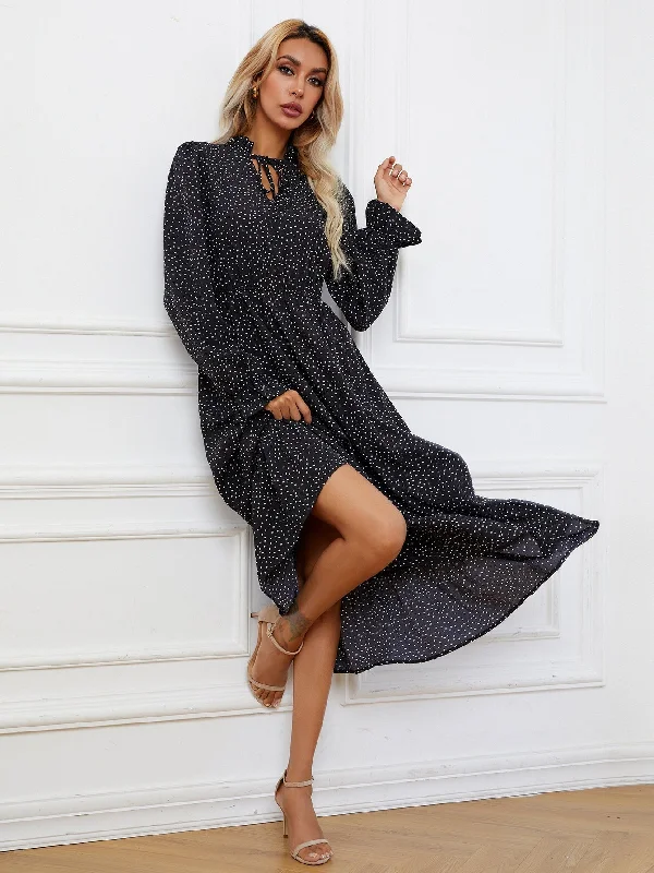 Stylish Outerwear Clothing For Women New Season Fashion Preview Sale KittenAlarm - Allover Print Elastic Waist Maxi Dress Stylish Outerwear Clothing For Women New Season Fashion Preview Sale KittenAlarm - Allover Print Elastic Waist Maxi Dress