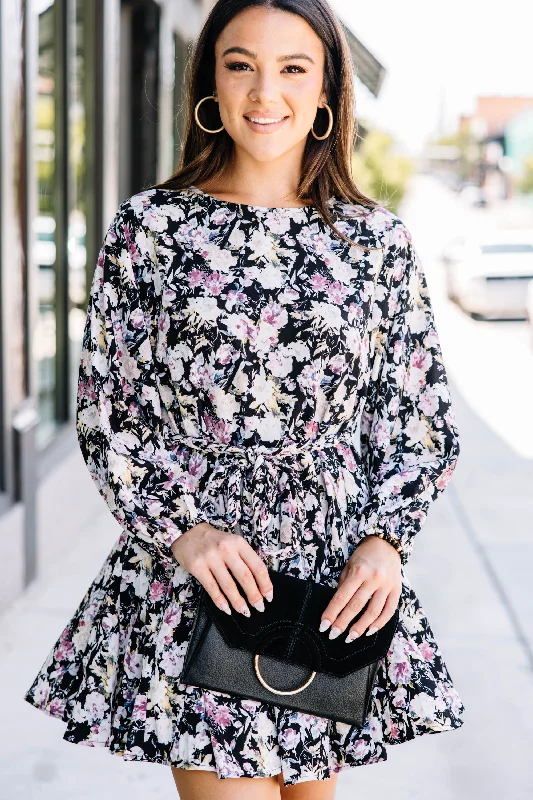 Sustainable Women's Clothing Anniversary Sale Show Off Black Floral Dress