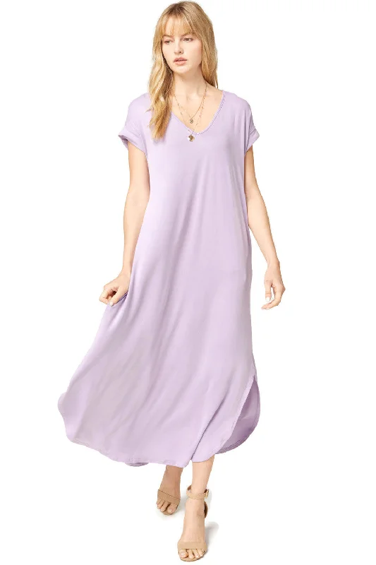 Women's Cozy Outfit For Lounging Sale Event, Prices Rock Everyday Pocket Maxi Dress, Lilac Women's Cozy Outfit For Lounging Sale Event, Prices Rock Everyday Pocket Maxi Dress, Lilac