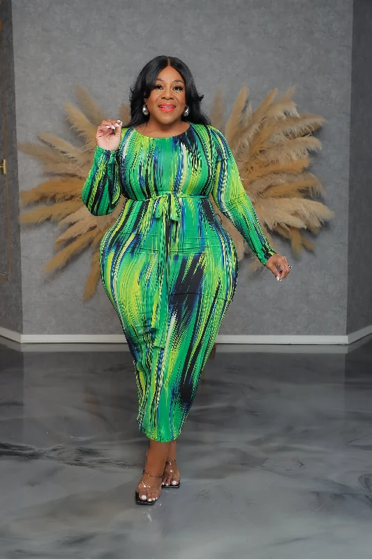 Trendy Clothing, Unbeatable Disco Green Always Fine Dress