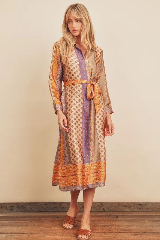 Iconic Styles, Incredible Discounts Out of this World Printed Tie Waist Dress