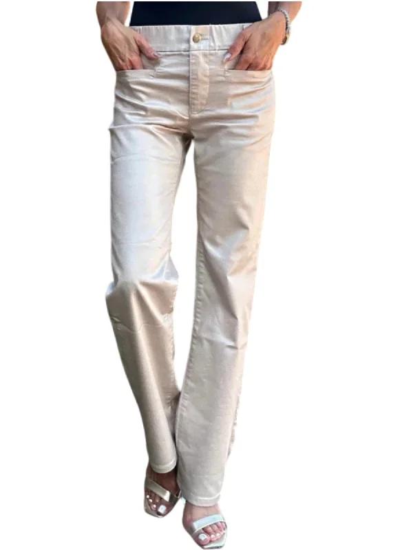Stylish Women's Outfit Wardrobe Refresh Tami Straight Pants In Beige Gold Check