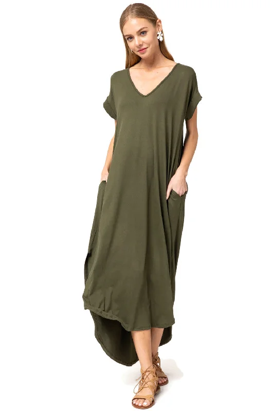 Women's Activewear Outfit Best Sellers Everyday Pocket Maxi Dress,  Olive
