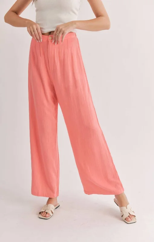 Women's Everyday Garments Clearance Sale, All Cheap Botanical Trousers In Coral