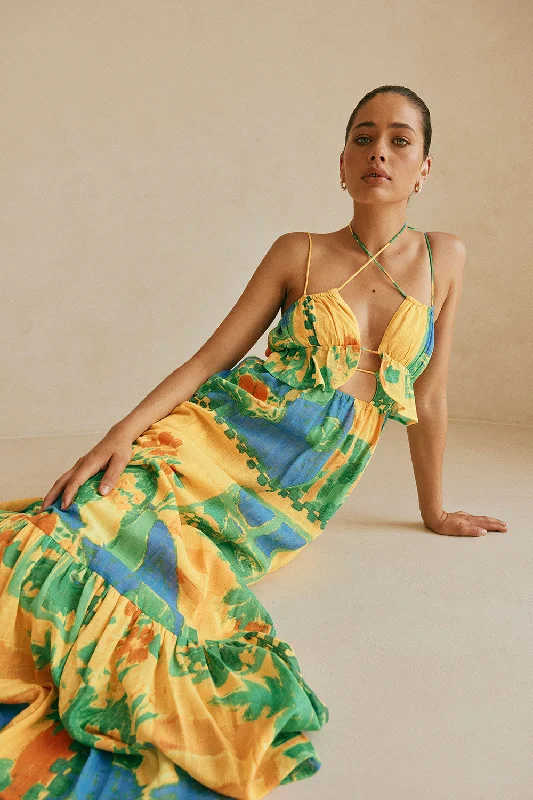 Season Sale Leigh Dress - Morning Yellow