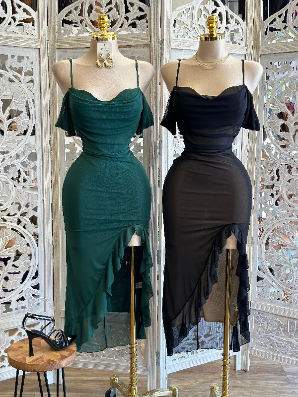 Women's Comfortable Apparel Forward Trendsetter Mesh Off Shoulder Midi Dress- Stretchy,Estira Women's Comfortable Apparel Forward Trendsetter Mesh Off Shoulder Midi Dress- Stretchy,Estira