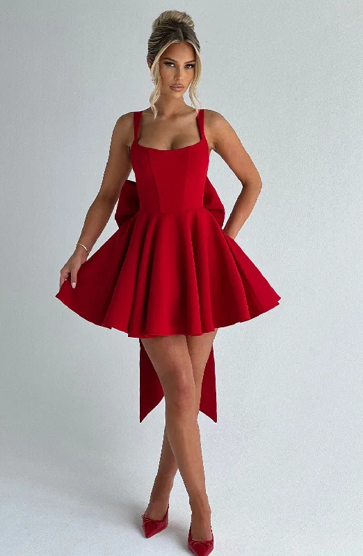 Women's Stylish Professional Apparel Trendy Clothing Sale Rue Mini Dress - Red