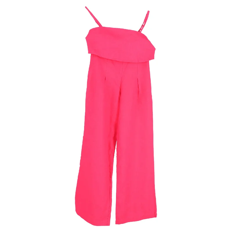 Women's High-Fashion Apparel Elegant Ensemble Reformation Sleeveless Top and Wide-Leg Pants Set in Pink Linen Women's High-Fashion Apparel Elegant Ensemble Reformation Sleeveless Top and Wide-Leg Pants Set in Pink Linen