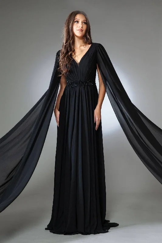 Quick Grab Deals V-Neck Open V-Back Chiffon Long Mother Of The Bride Dress ACAC0011