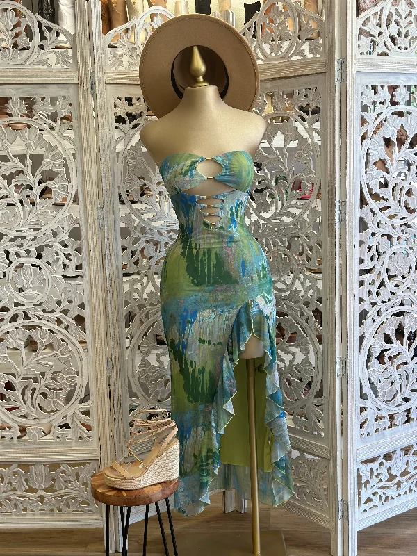 The Perfect Time To Shop And Save Ruffle Tie Dye Dress